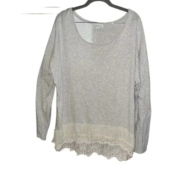 Sundance Light Heather Gray Tunic Top Size XL - Picture 3 of 8